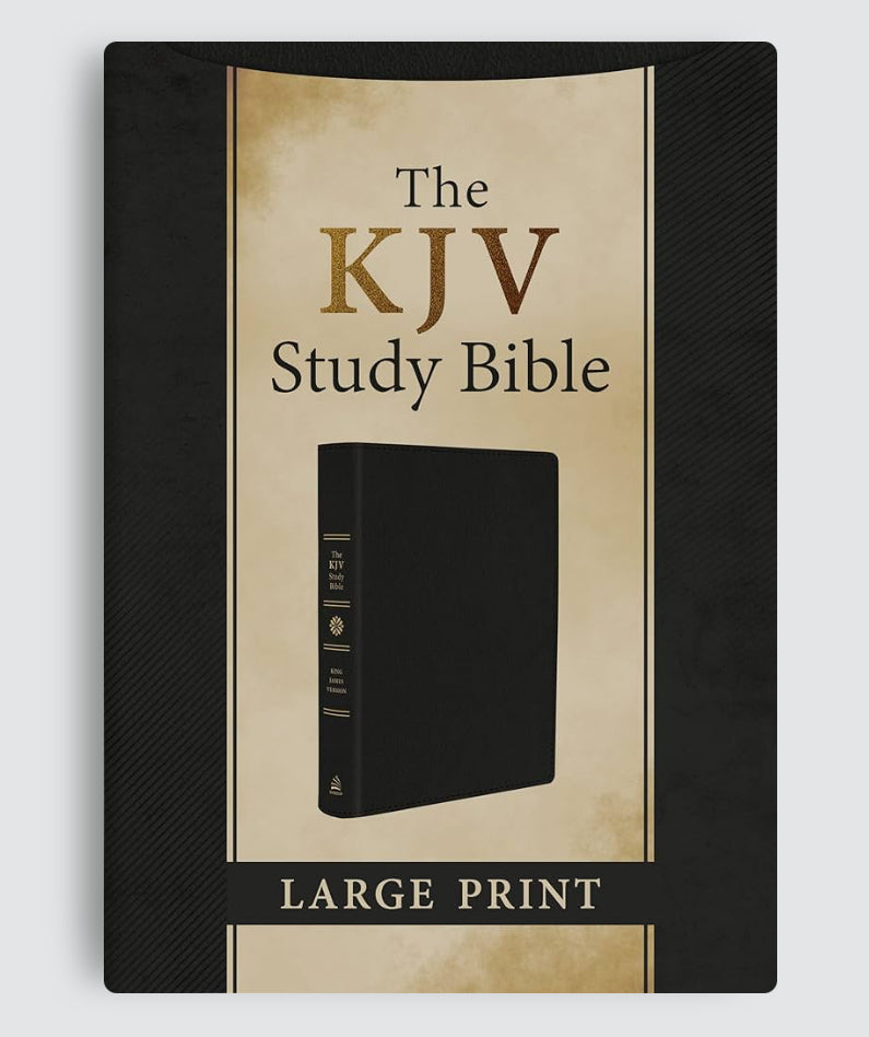 La Bible d'étude KJV, gros caractères [cuir véritable noir]