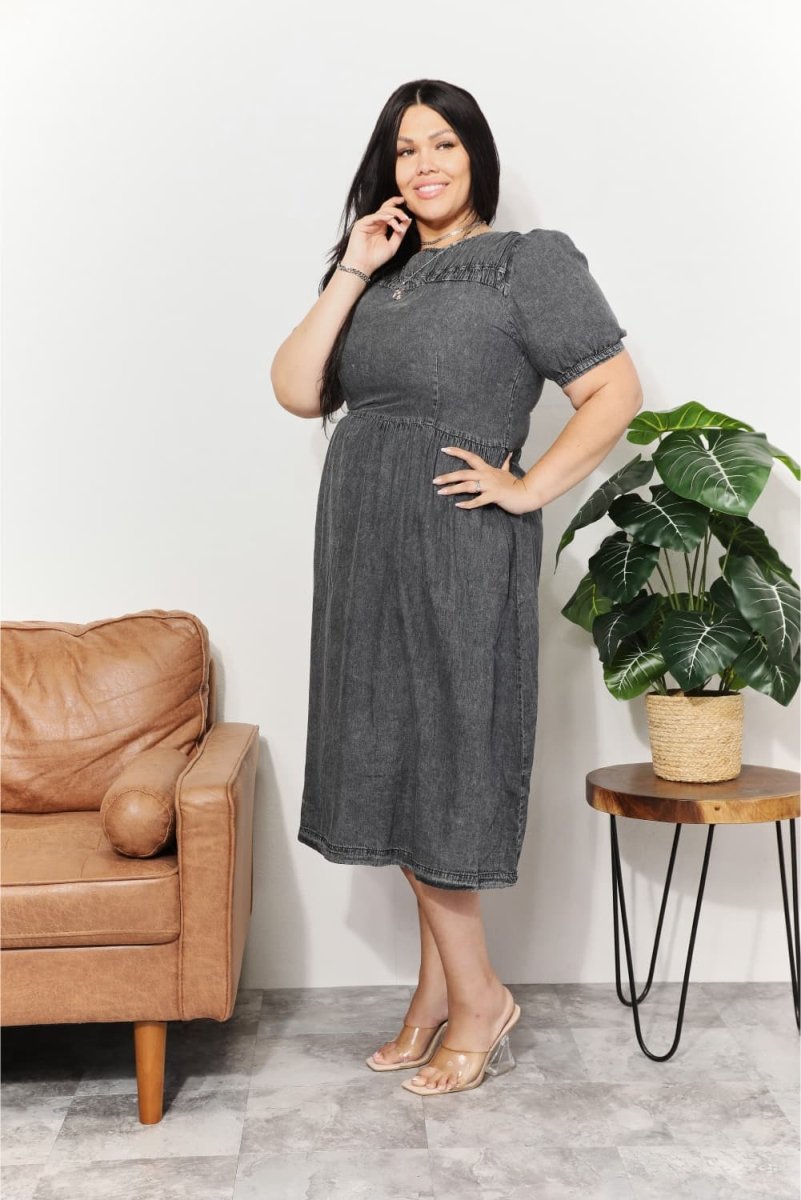 And The Why Full Size Washed Chambray Midi Dress | Midi Dresses | 7