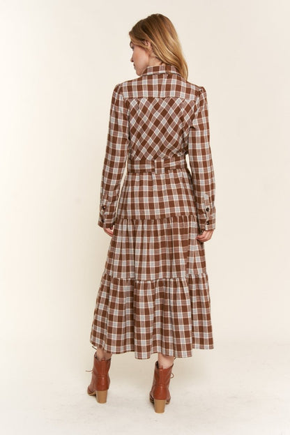 And the Why Plaid Tiered Midi Shirt Dress | Maxi Dresses | 2