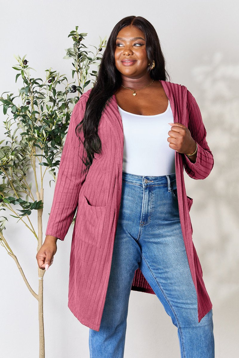 Basic Bae Full Size Hooded Sweater Cardigan | Sweaters | 31