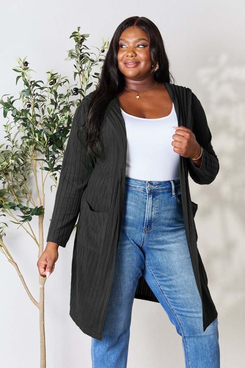 Basic Bae Full Size Hooded Sweater Cardigan | Sweaters | 4