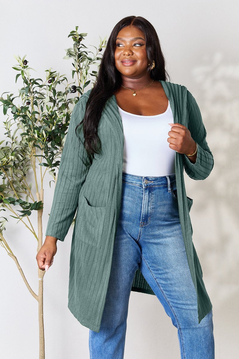 Basic Bae Full Size Hooded Sweater Cardigan | Sweaters | 18