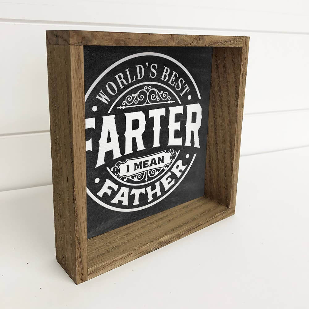 Worlds Best Father - Funny Fathers Day Gift Mini - 6″ x 6″ x 1.3″ (15.2 x 15.2 x 3.3 cm)