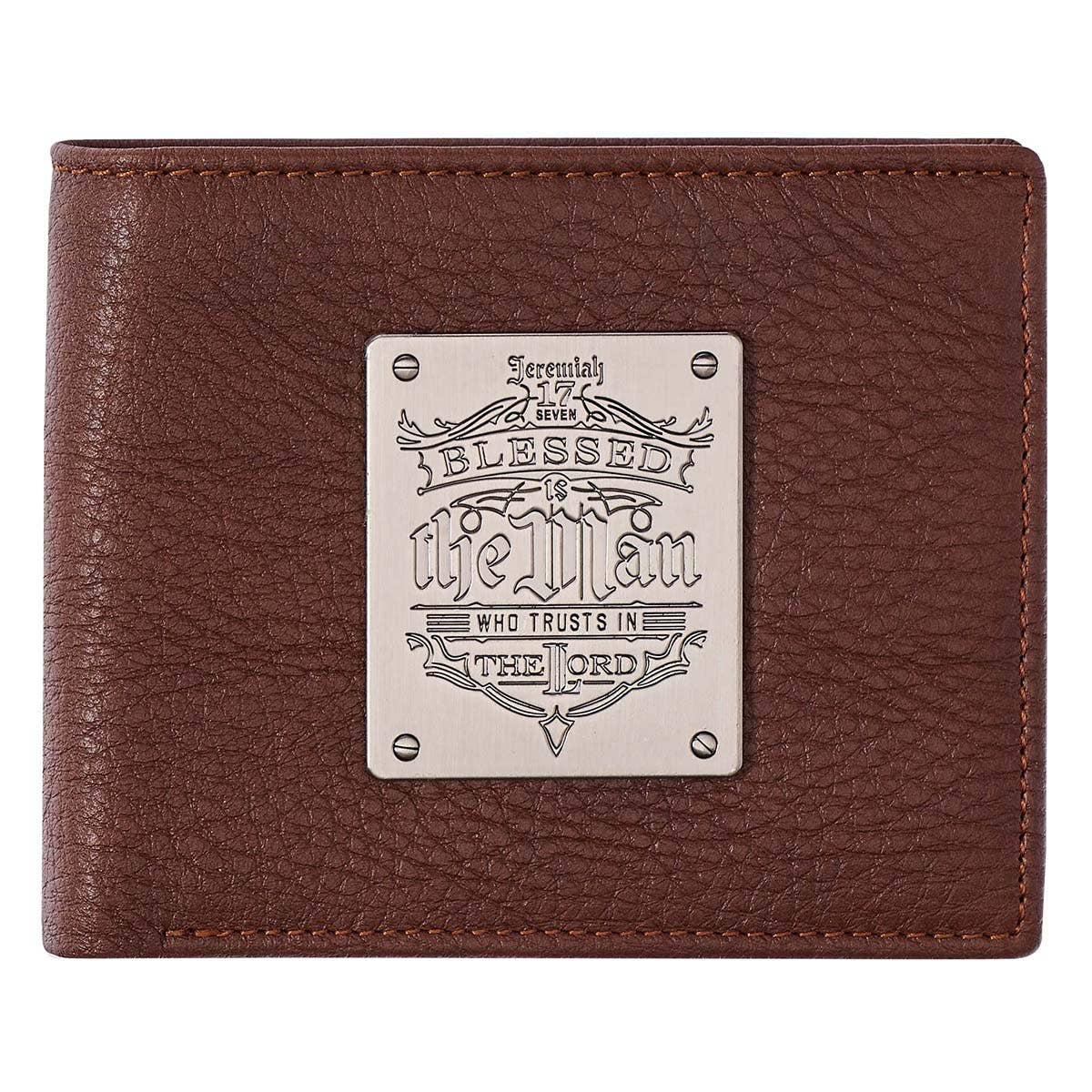 Blessed Is The Man Timber Spice Brown Genuine Leather Wallet - Jeremiah 17:7 | 2FruitBearers