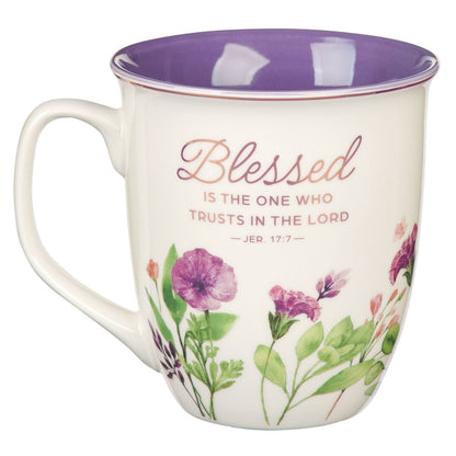 Blessed is the One Purple Meadow Ceramic Coffee Mug - Jeremiah 17:7 | Mugs | 2