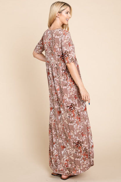 BOMBOM Printed Shirred Maxi Dress | Maxi Dresses | 2