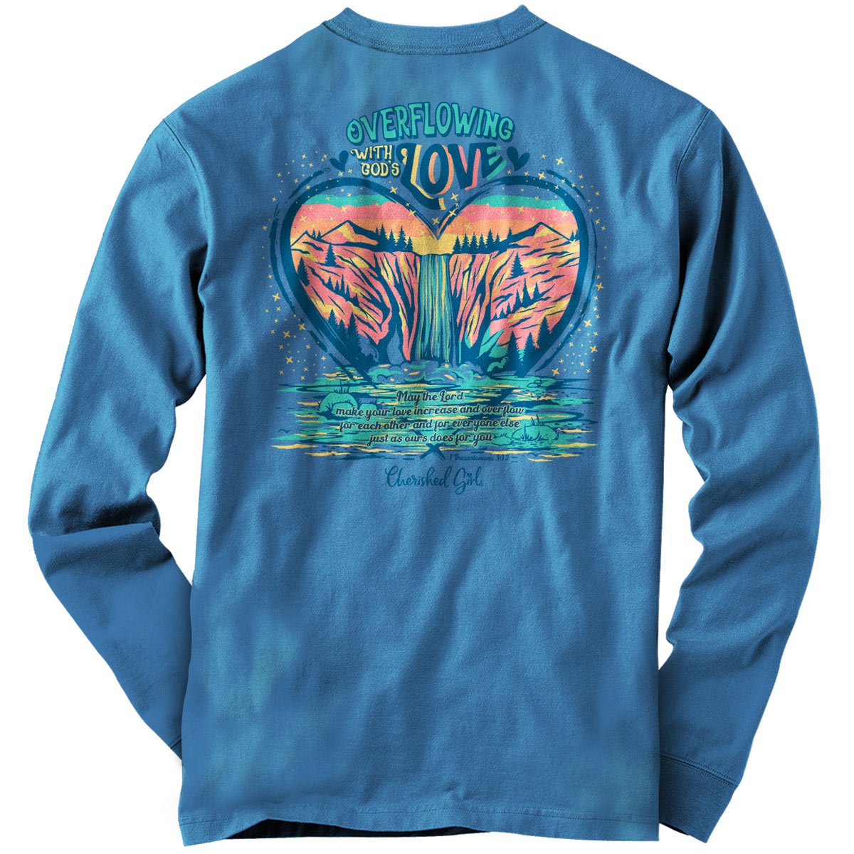 Cherished Girl Womens Long Sleeve T-Shirt Overflowing Love | Women's T-Shirts | 1