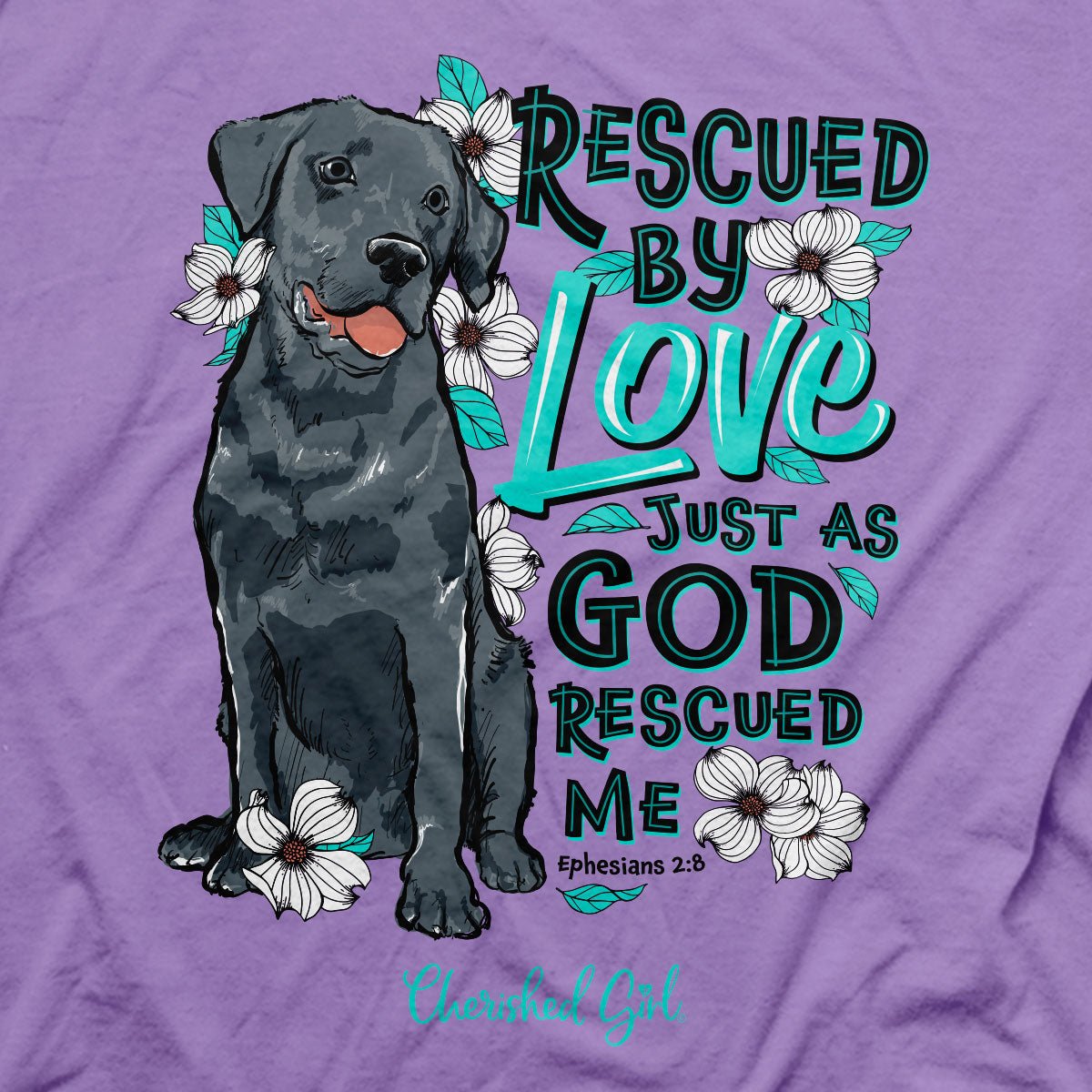 Cherished Girl Womens T-Shirt Rescued | Women's T-Shirts | 3