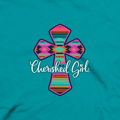 Cherished Girl Womens T-Shirt Serape Cross | Women's T-Shirts | 4