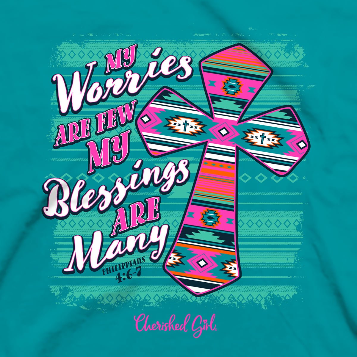 Cherished Girl Womens T-Shirt Serape Cross | Women's T-Shirts | 3