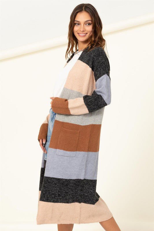 Colorblock Open Front Cardigan | Cardigans | 1