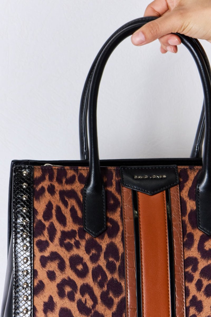 David Jones Leopard Contrast Rivet Handbag | Handbags | 8