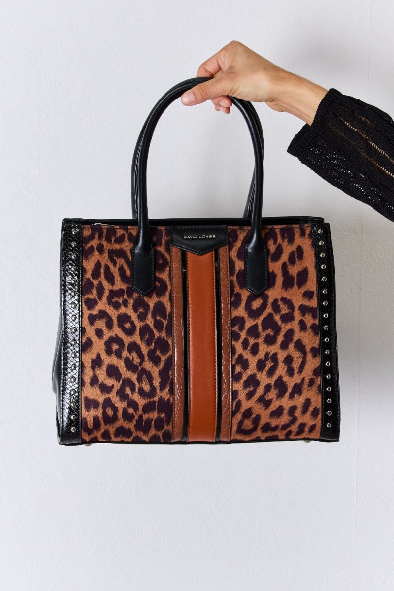 David Jones Leopard Contrast Rivet Handbag | Handbags | 6