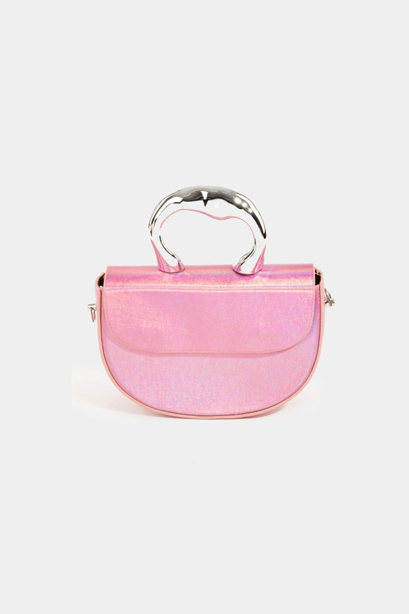 Fame Glossy Semi Circle Top Handle Bag | Handbags | 1