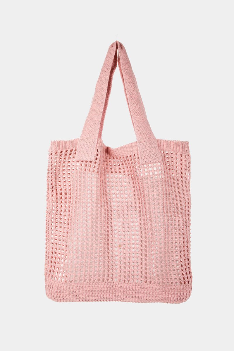 Fame Pointelle Knit Crochet Tote Bag | Totes | 1