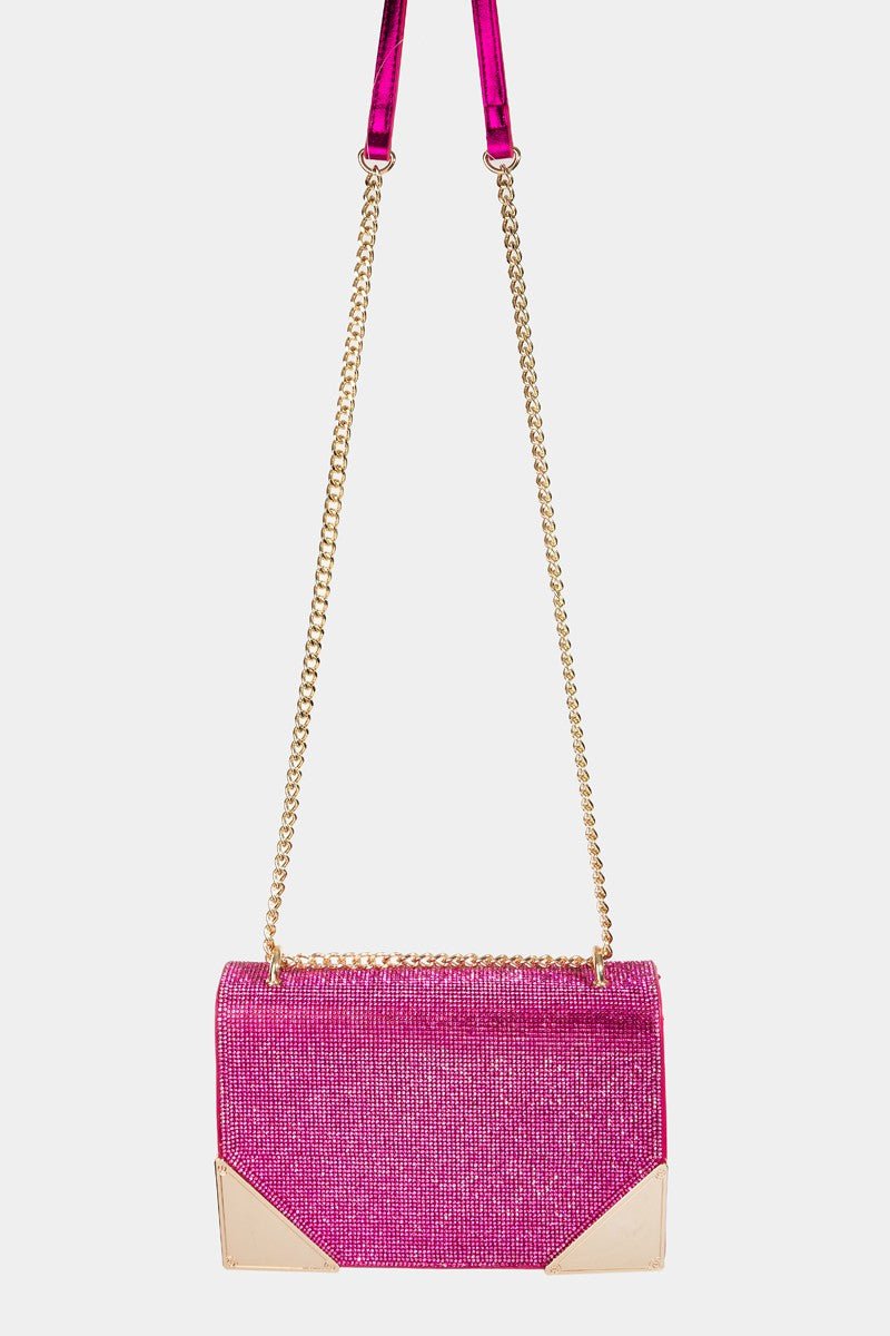 Fame Rhinestone Studded Rectangle Crossbody Bag | Crossbody Bags | 1