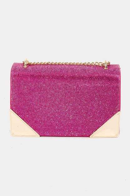 Fame Rhinestone Studded Rectangle Crossbody Bag | Crossbody Bags | 3