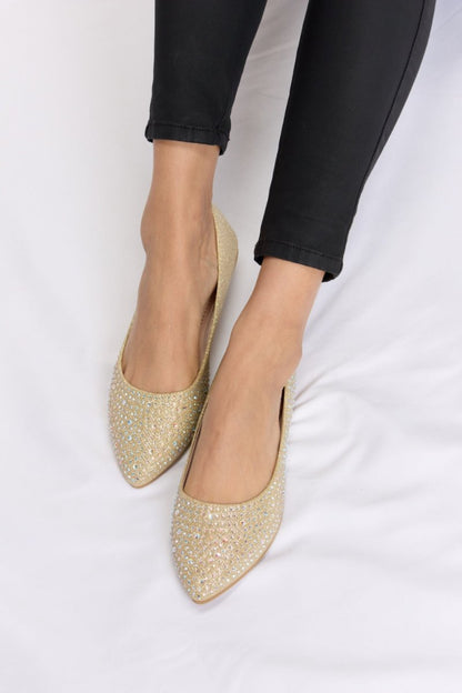 Forever Link Rhinestone Point Toe Flat Slip - Ons | Flats | 1