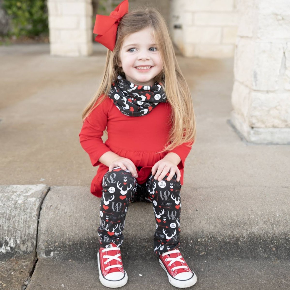 Girls Holiday Reindeer Hearts 3 - Piece Outfit | Girls' Dress Sets | 5