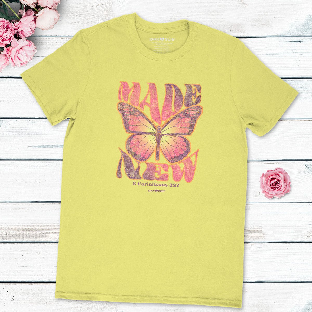 grace & truth Womens T-Shirt Made New Butterfly | Women's T-Shirts | 4