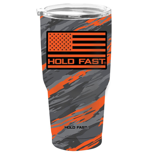 HOLD FAST 30 oz Stainless Steel Tumbler Painted Stripe Camo | Mugs | 1