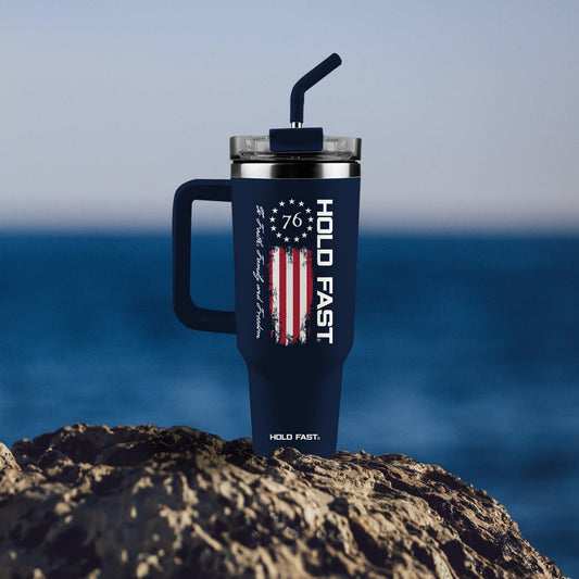 HOLD FAST 40 oz Stainless Steel Mug With Straw 76 Flag | Mugs | 1