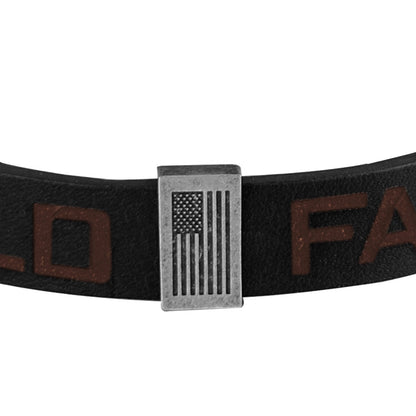 HOLD FAST Mens Bracelet Flag Snap Black | Wristbands | 2