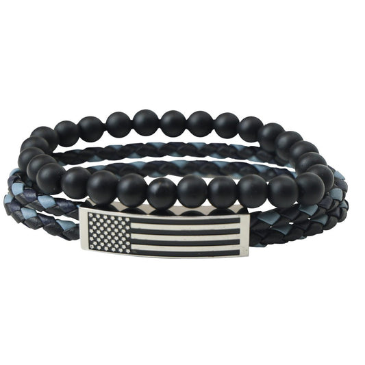 HOLD FAST Mens Bracelet Flag Wrap Braided Bead | Wristbands | 1