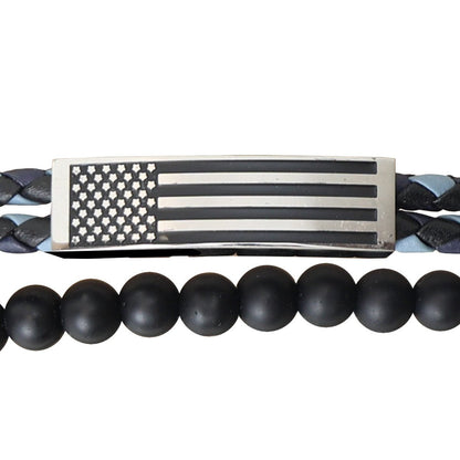 HOLD FAST Mens Bracelet Flag Wrap Braided Bead | Wristbands | 2