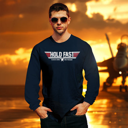 Hold Fast Mens Long Sleeve T-Shirt Soar On Wings | Men's T-Shirts | 5