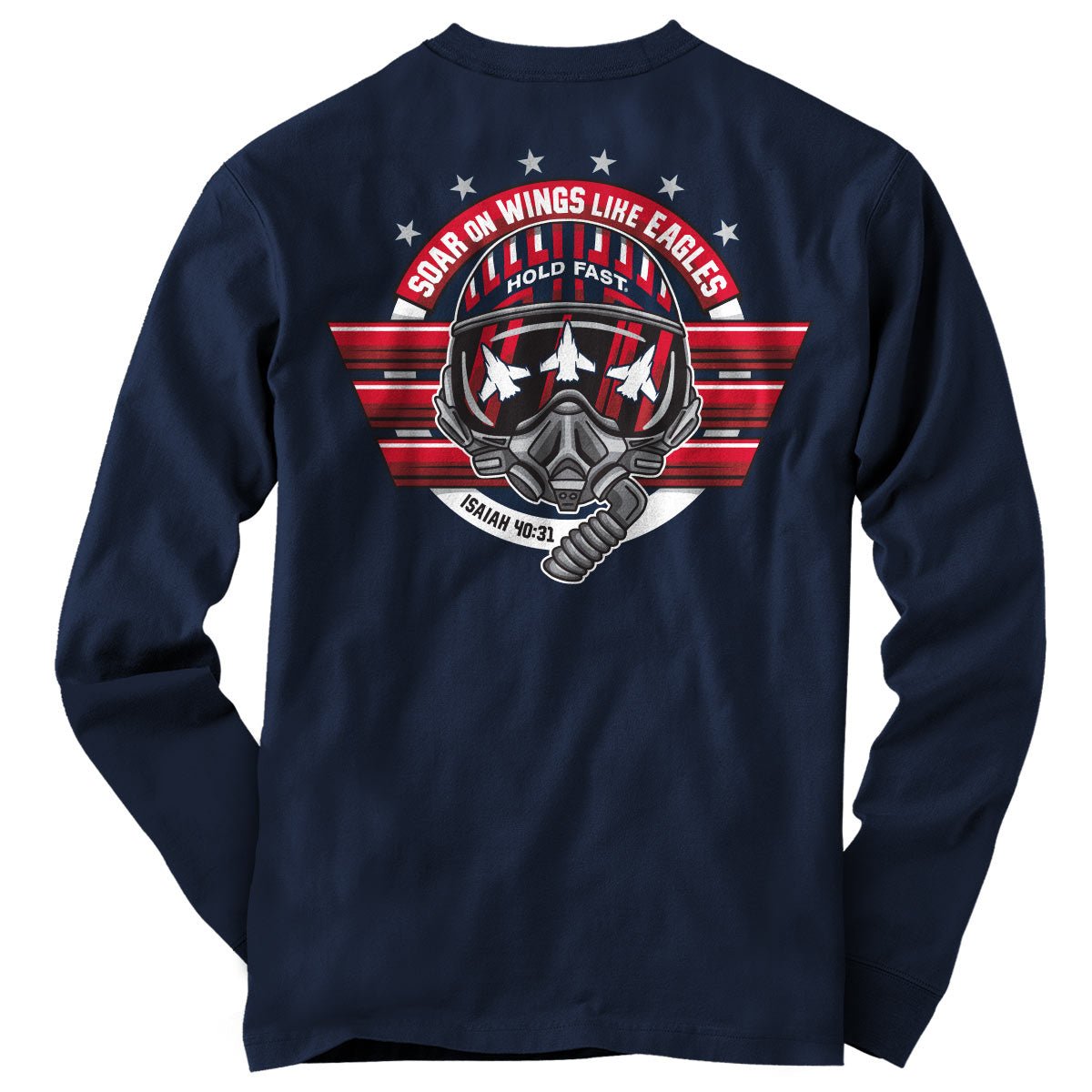 Hold Fast Mens Long Sleeve T-Shirt Soar On Wings | Men's T-Shirts | 1