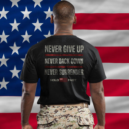 HOLD FAST Mens T-Shirt Never Give Up | T-Shirts | 1