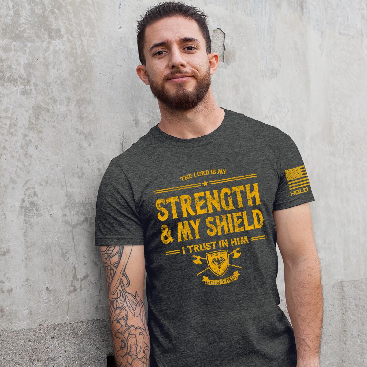 HOLD FAST Mens T-Shirt Strength & Shield | T-Shirts | 1