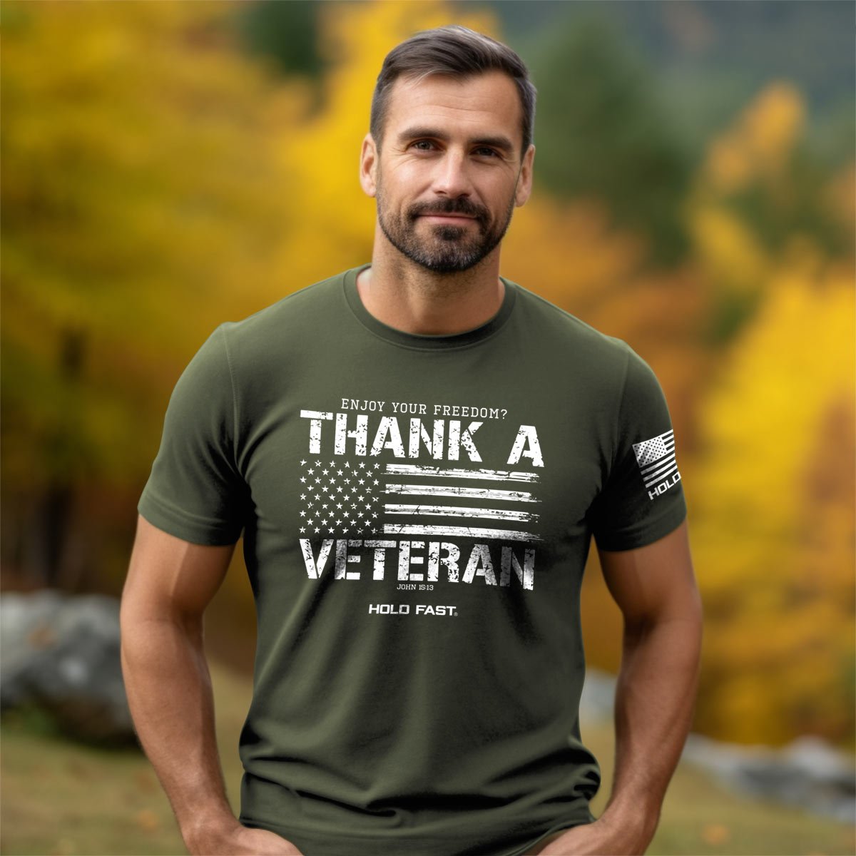 HOLD FAST Mens T-Shirt Thank A Veteran | T-Shirts | 1