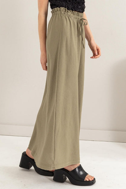 HYFVE Drawstring Washed Linen Maxi Skirt | | 4