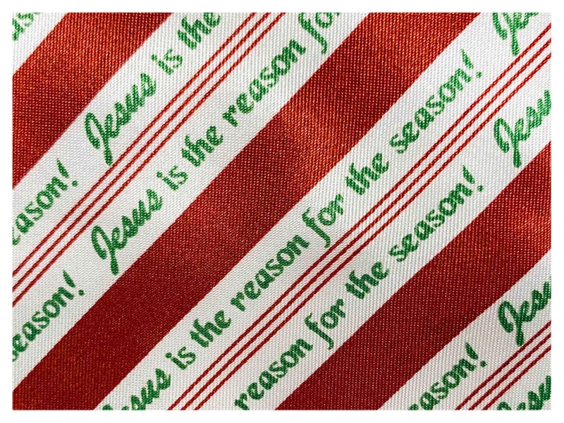 Jesus Is Reason - Candy Cane Polyester Tie | Neckties | 5