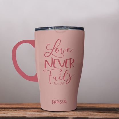 Kerusso 15 oz Stainless Steel Mug With Handle Love Never Fails | Stainless Steel Mugs | 3