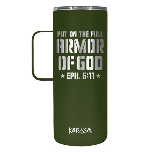 Kerusso 22 oz Stainless Steel Mug With Handle Armor Of God | Mugs | 1