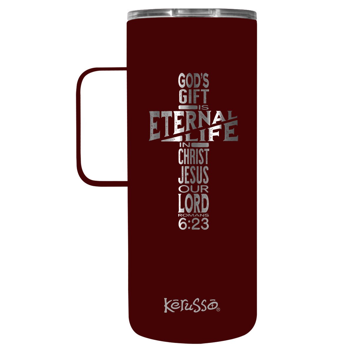 Kerusso 22 oz Stainless Steel Mug With Handle Eternal Life Cross | Mugs | 1