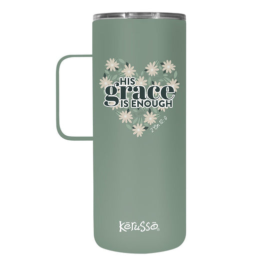 Kerusso 22 oz Stainless Steel Mug With Handle His Grace Is Enough | Mugs | 1