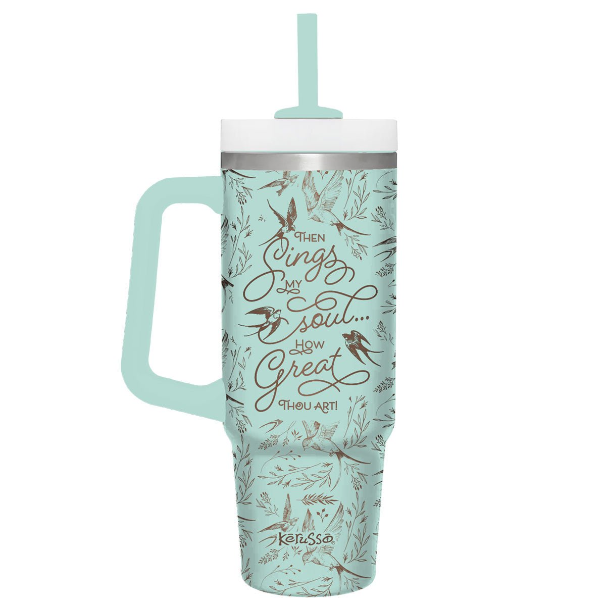 Kerusso 30 oz Stainless Steel Mug With Straw Sings My Soul | Stainless Steel Mugs | 1