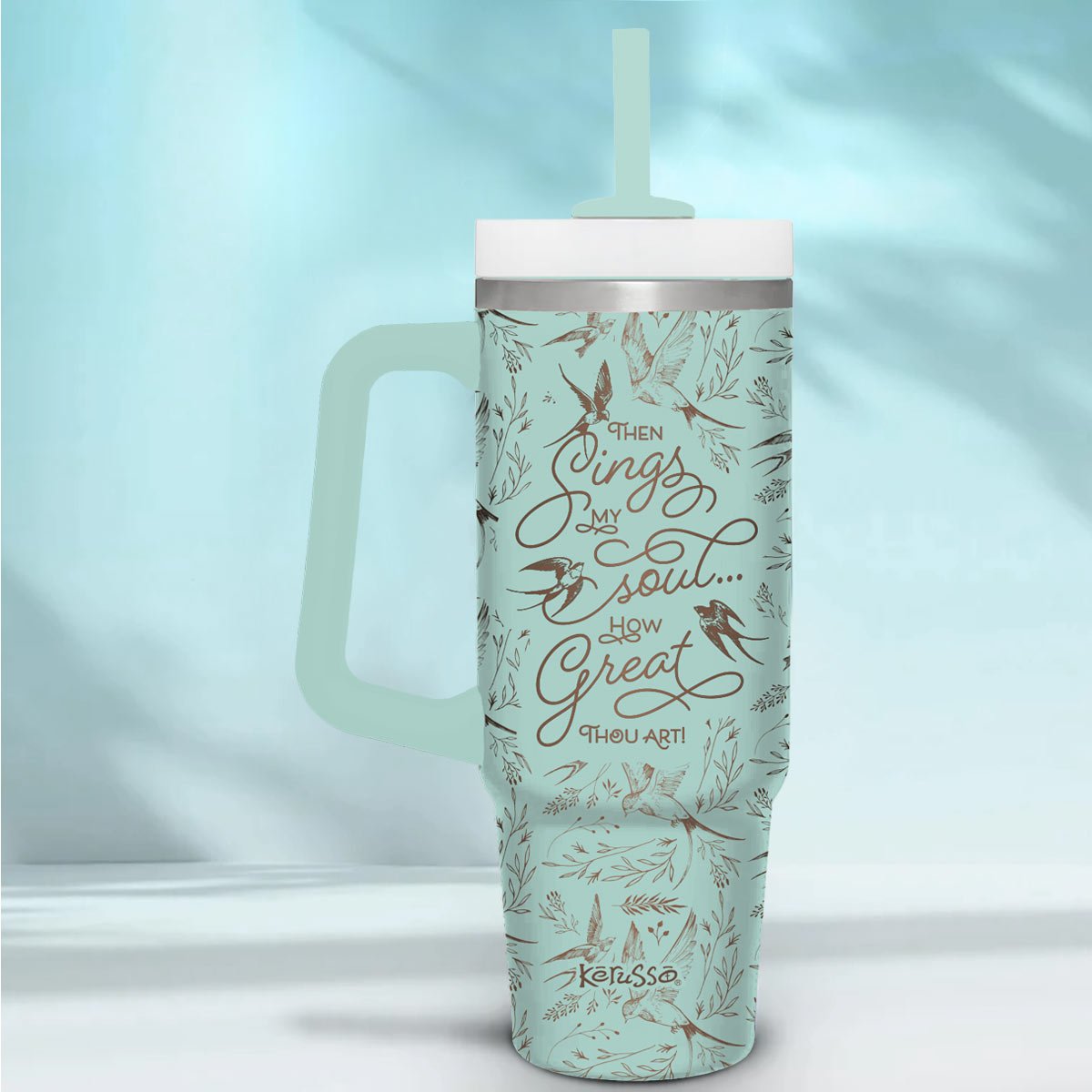 Kerusso 30 oz Stainless Steel Mug With Straw Sings My Soul | Stainless Steel Mugs | 3