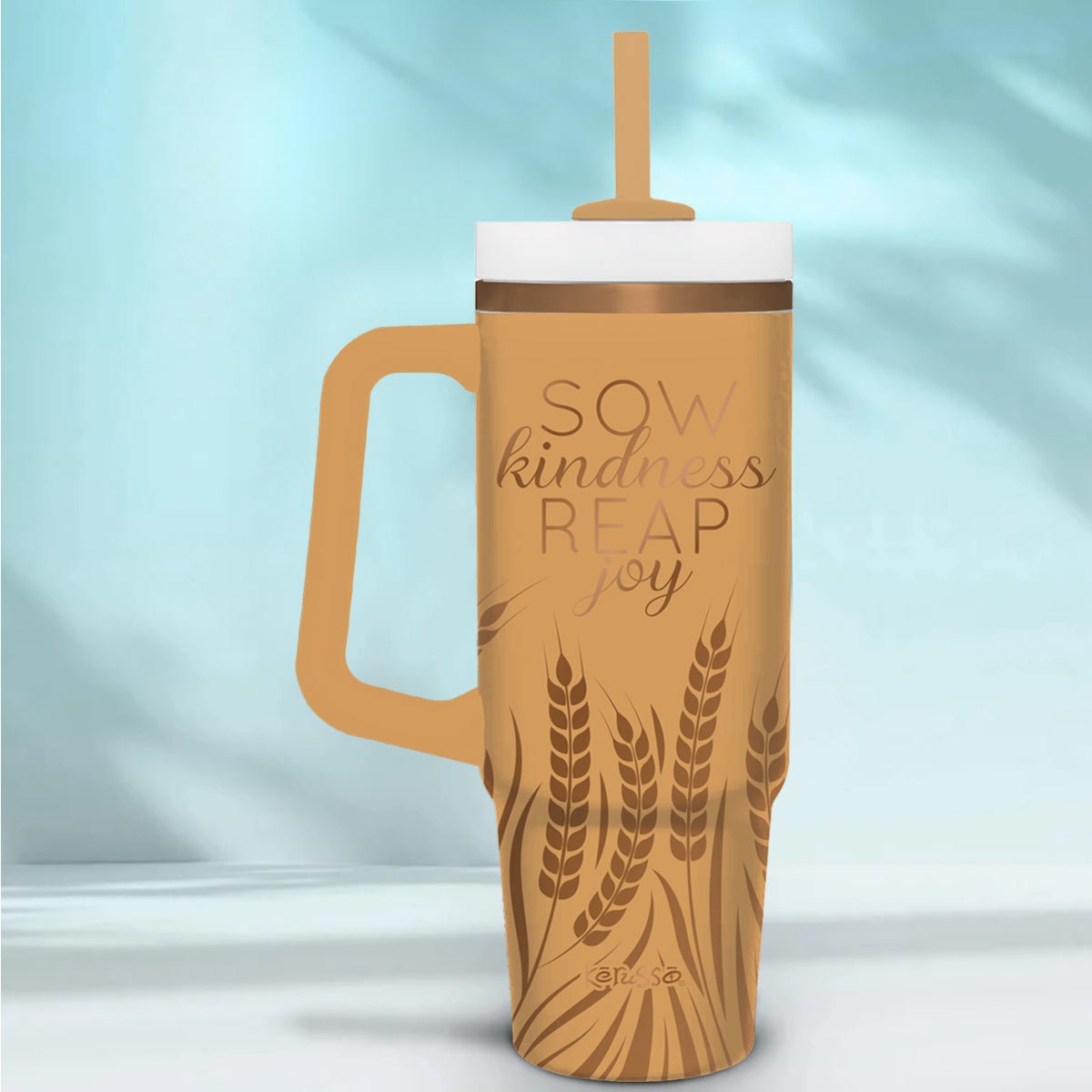 Kerusso 30 oz Stainless Steel Mug With Straw Sow Kindness | Stainless Steel Mugs | 3