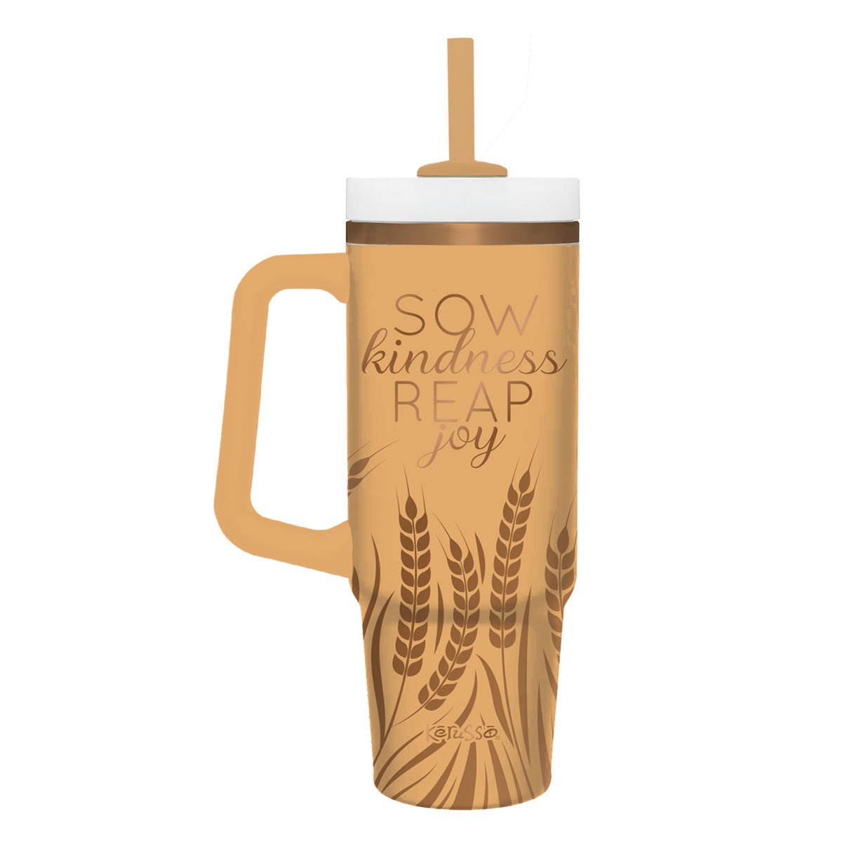 Kerusso 30 oz Stainless Steel Mug With Straw Sow Kindness | Stainless Steel Mugs | 1