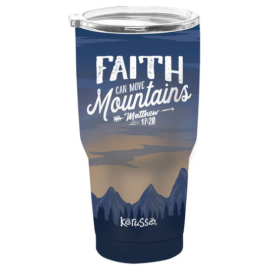 Kerusso 30 oz Stainless Steel Tumbler Faith Move Mountains | Mugs | 1