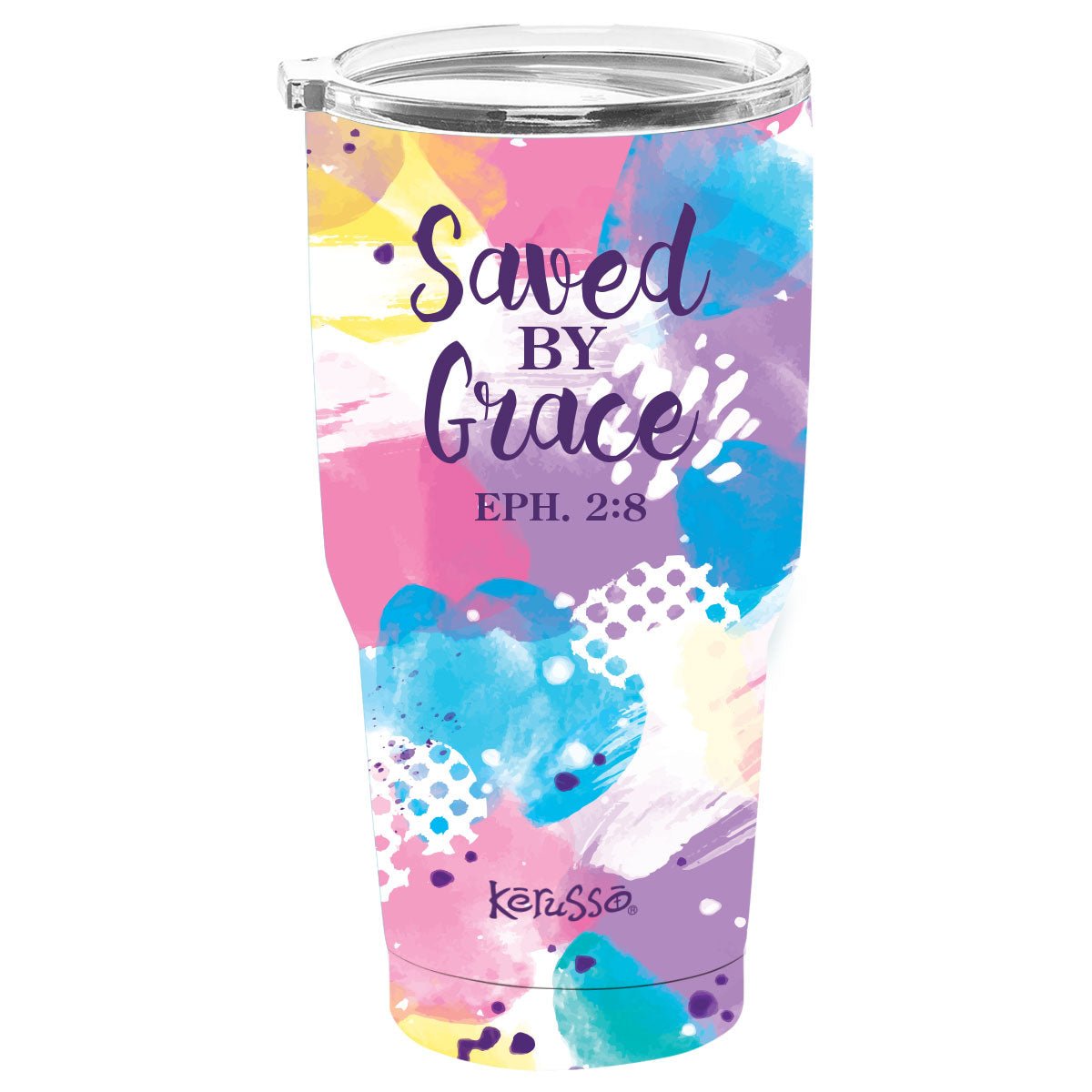 Kerusso 30 oz Stainless Steel Tumbler Saved By Grace | Mugs | 1