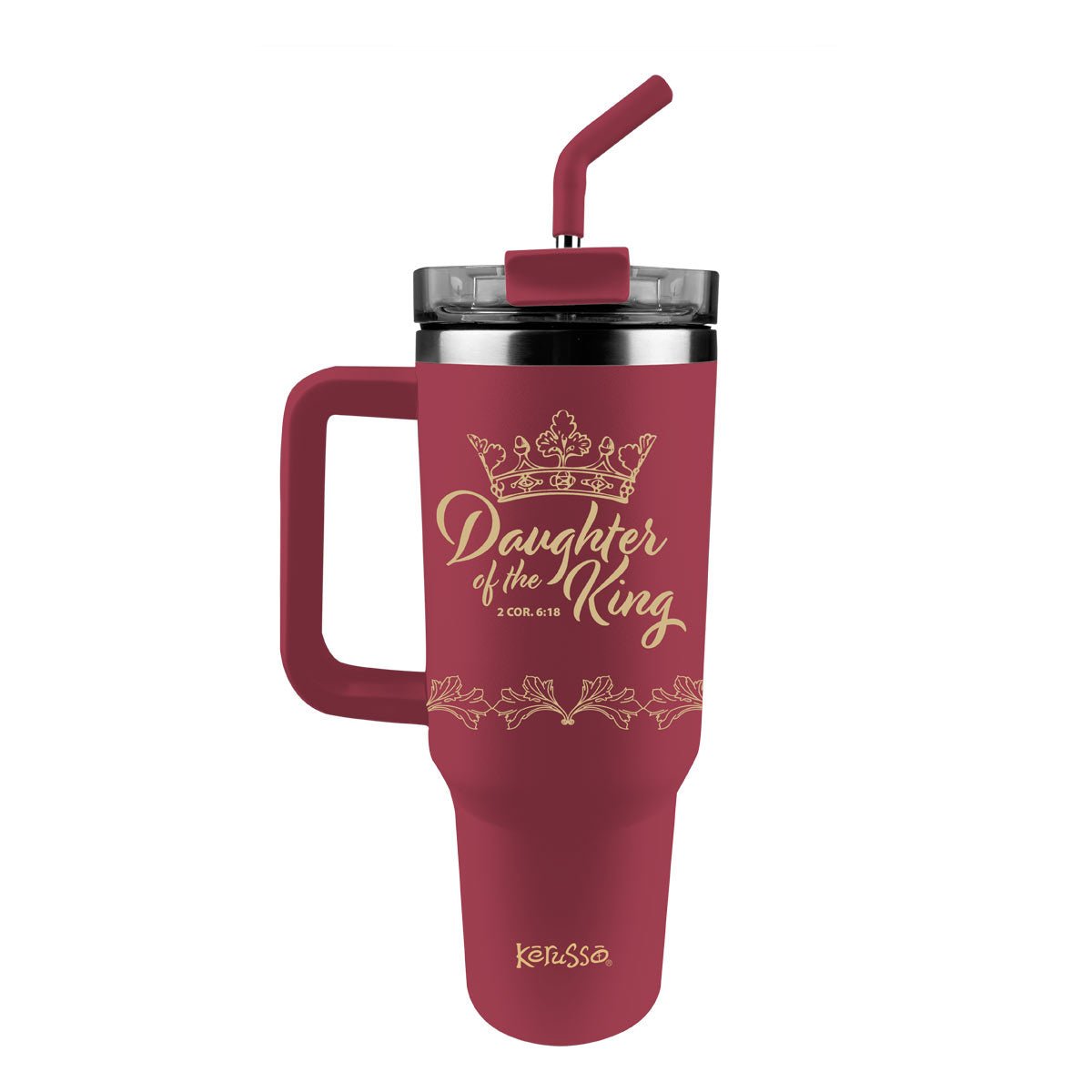 Kerusso 40 oz Stainless Steel Mug With Straw Daughter | Stainless Steel Mugs | 1