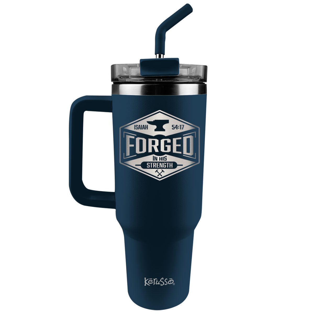 Kerusso 40 oz Stainless Steel Mug With Straw Forged | Mugs | 1