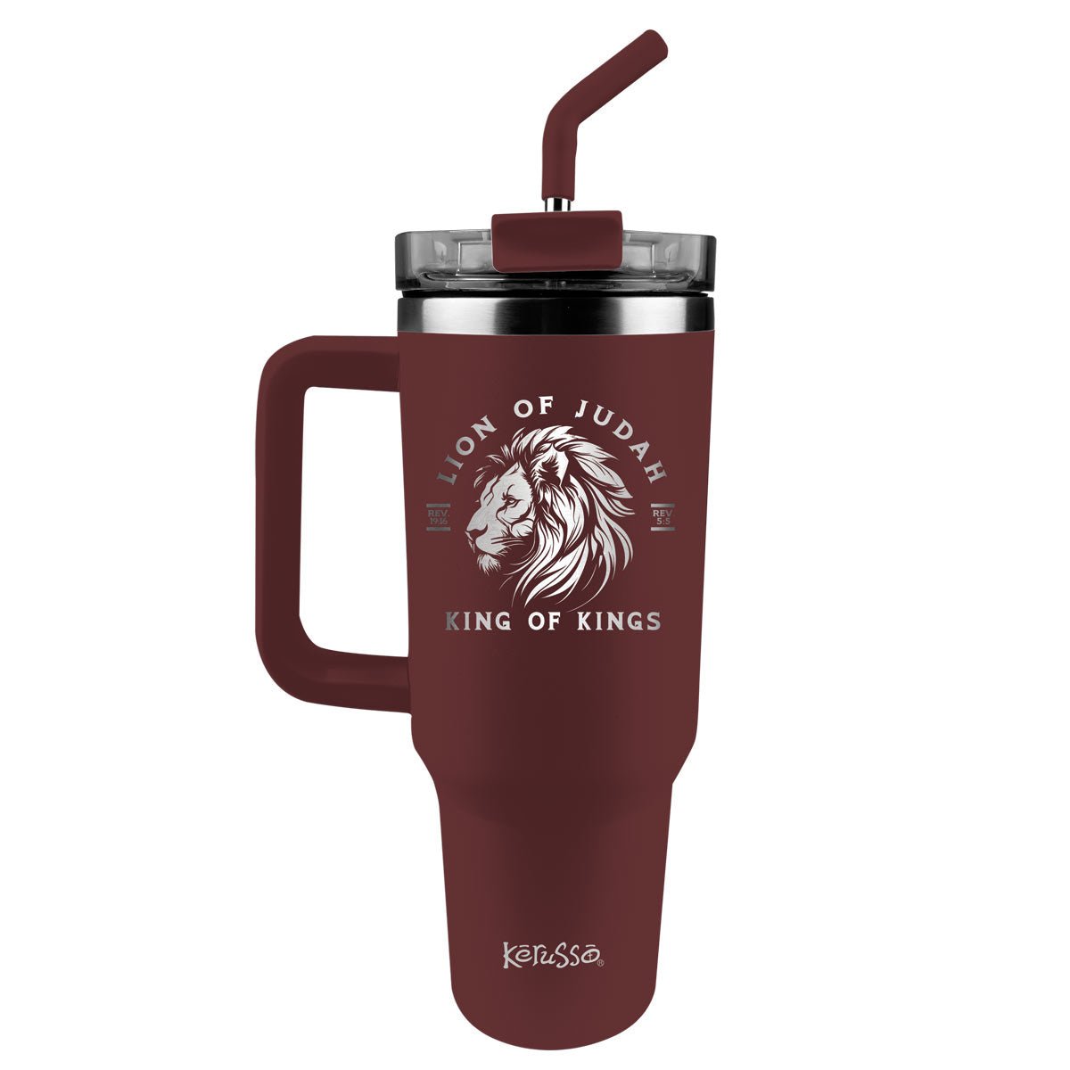 Kerusso 40 oz Stainless Steel Mug With Straw Judah | Stainless Steel Mugs | 1