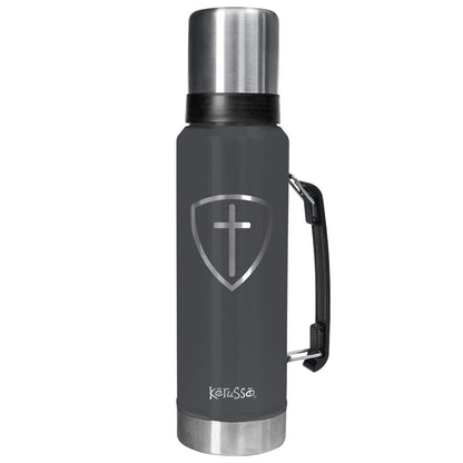 Kerusso 42 oz Magnum Steel Drink Tank Cross Shield | Mugs | 1